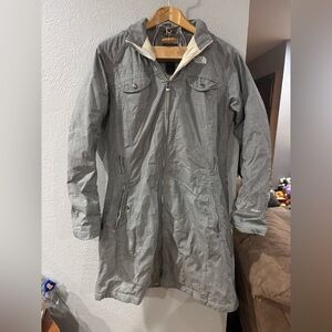 THE NORTH FACE Women's Midi Trench Coat ~Black & White Glen Plaid ~ L~Hooded